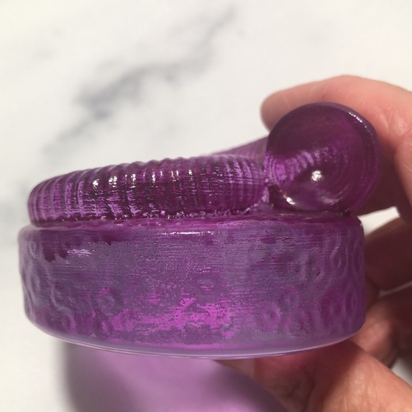 Artisan Hand Crafted Purple Art Glass Paperweight Seashell Signed Numbered - Picture 10 of 11